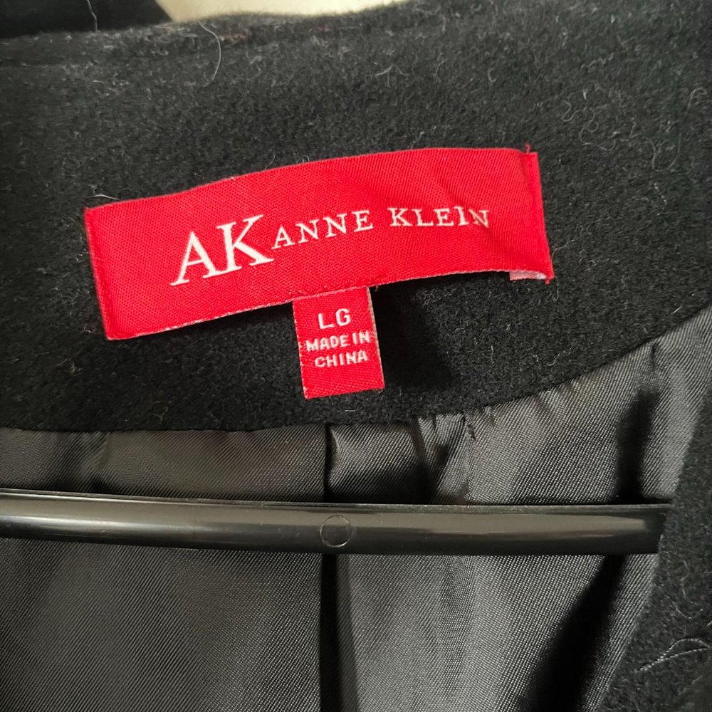🌟 Anne Klein Black Hooded Peacoat - Perfect for the Season, Warm Wool Blend 🌟 - Picture 4 of 6
